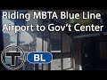 Riding MBTA Blue Line from Airport to Government Center Station