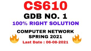 CS610 GDB SPRING 2021 || 100% RIGHT SOLUTION || COMPUTER NETWORKS BY VuTech