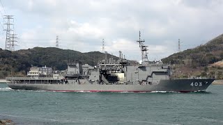 [4K]海上自衛隊潜水艦救難艦ちはや 関門東航 / AS-403 JS CHIHAYA - JMSDF submarine rescue ship - 2022