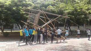 高雄市女童軍會110年童軍工程自我挑戰營 四腳瞭望台 立起