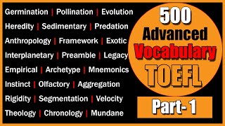 500 TOEFL Advanced Vocabulary for English Proficiency | Episode 1