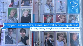 updating my photocard binders! [sunghoon manifesto, enhypen, seventeen, ateez, txt] ♡