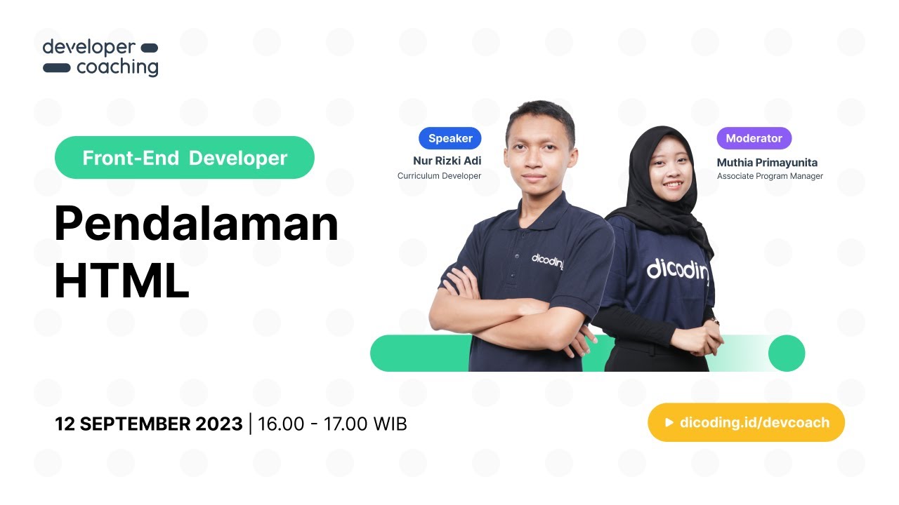 Dicoding Developer Coaching 102 Front End Pendalaman Html Youtube