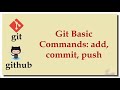Git Tutorial 4 Basic Commands add, commit, push