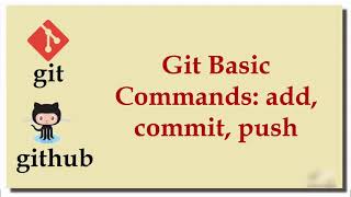 Git Tutorial 4 Basic Commands add, commit, push