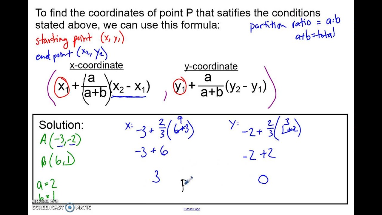 Partitioning A Directed Line Segment - YouTube