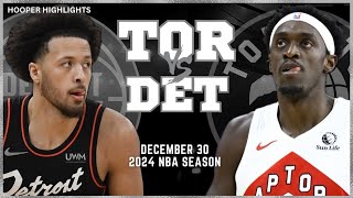 Toronto Raptors vs Detroit Pistons  Game Highlights | Dec 30 | 2024 NBA Season