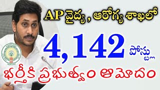 AP వైద్య ఆరోగ్య శాఖలో 4,142 పోస్టుల భర్తీకి ఉత్తర్వులు | AP Medical health department jobs update