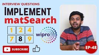 Wipro - TCS - Accolite Coding Question | matSearch( ) | Daily Dose | Ep-48 | English | code io