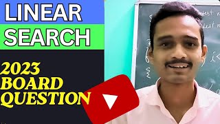 linear search in java 2023 board solutions | computer application linear search program | Anurag sir