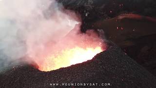 Eruption du Piton de la Fournaise : filmé le 07/05/2018 - Volcano of Reunion Island