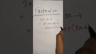 Factorize 3x^2 - x - 4 l polynomial #math