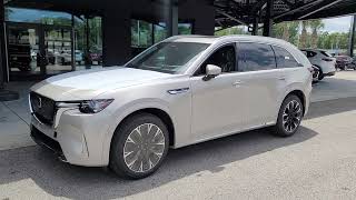 All New 2024 Mazda CX-90 Platinum Quartz Metallic Turbo S Premium Package. Walk-around