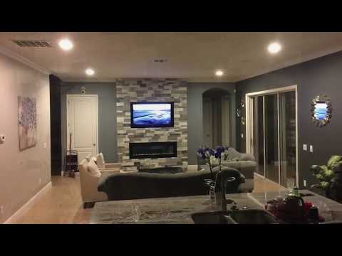 How to Build an Electric Fireplace TV Combo stone wall How to Build an Electric Fireplace TV Combo stone wall