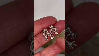 Sterling silver articulating frog earrings!! So cute!! #cartoon #animation #funny #jewelry