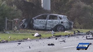 Wrong-way driver dies in fiery crash on US 1