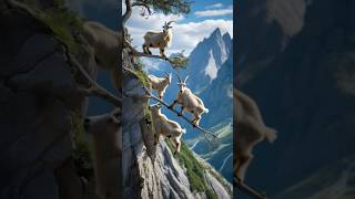 Wow very very high goats 🐐 # animals # love #funny #nature