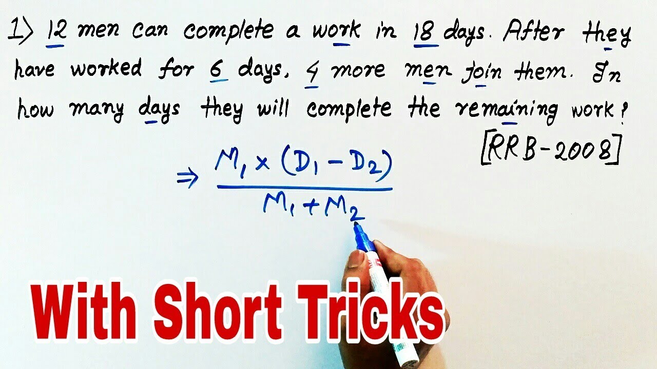 Time And Work Problems Shortcut & Tricks (Part 9) | Time And Work ...