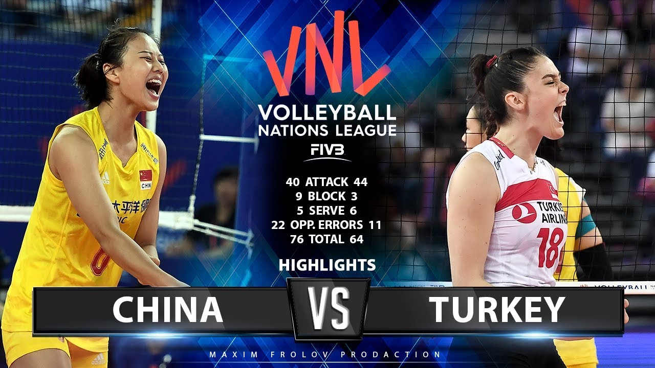 China Vs Turkey | Highlights | Women's VNL 2019 - YouTube