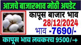 आजचे कापसाचे भाव वाढले 28 डिसेंबर 2024 || कापुस बाजार भाव वाढले| Cotton Market Rate | Kapus Bazar