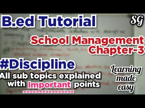 School Management DISCIPLINE |Concept Types Importance Of Discipline|B ...