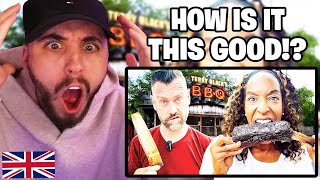 Brit Reacts to Brits Try Terry Blacks BBQ For The First Time In Texas