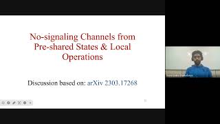 WSQIF: S01:E01 NS Channels from Pre-shared States and Local Operations; Some Sankar Bhattacharya