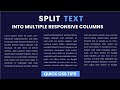 CSS Multiple Columns | Split Text Into Multiple Responsive Columns With CSS