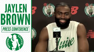 Jaylen Brown on Hamstring Injury: “Should be ready to roll tomorrow.”