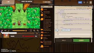 codecombat: backwoods forest - javascript forest fire dancing