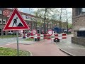 closed street redesigned with more space for people and green