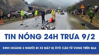 Trưa 9/2: Kinh hoàng 2 người đi xe máy bị ôtô cán tử vong ở Phú Thọ, camera ghi lại cảnh ám ảnh