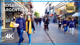 Caminando por la ciudad de Rosario, Argentina (4k Walking Tour)