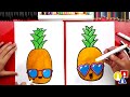 how to draw a funny summer pineapple