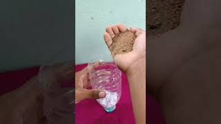 Filtering & drinking dirty water using plastic bottle | water purifier  experiment #shorts