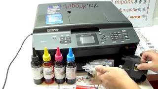 Brother LC-40 LC-73 LC-77 MFC-J430W Refill Ink Cartridge Install mipohk