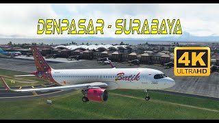 Batik Air Denpasar - Surabaya MFS2020 Indonesia 4K