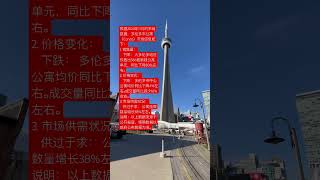 加拿大多伦多公寓2024年11月份销售数据。#torontolifehome #多伦多建房生活#taylorswift #toronto #canada #多伦多公寓