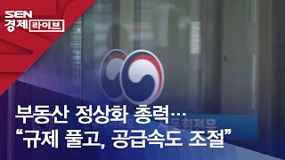 부동산 정상화 총력…“규제 풀고, 공급속도 조절”