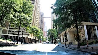 Driving Along Peachtree Street from Buckhead to Downtown Atlanta, Georgia - USA