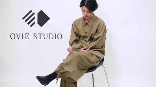 BISHOOL Wool Gabardine Cutoff Jacket : beige  By OVIE STUDIO