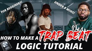 How To Make A Trap Beat In Under 8 Minutes! : Logic Pro X Tutorial (For Beginners)