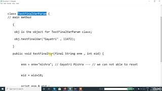 Java Programming Tutorial - 28 Final Variable as a parameter to the method