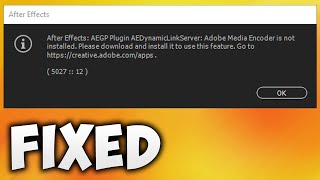 How To Connect Adobe Media Encoder To After Effects - AEGP Plugin AEDynamiclinkserver Not Installed