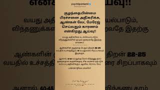 குழந்தையின்மை பிரச்சனை அதிகரிக்க, ஆண்கள் லேட் மேரேஜ் செய்வதும் காரணம் #psychtipsintamil