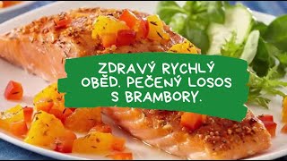 Zdravý rychlý oběd.  Pečený losos s brambory. #Shorts