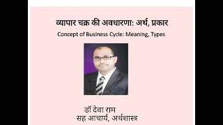 व्यापार चक्रों की अवधारणा (Concept of Business Cycles),Macro Economics, B A II yr, Economics Paper I