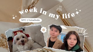 week in my life in nyc || christmas decor, early holiday festivities, work