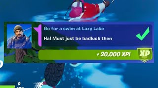 Go for a swim at Lazy Lake (1) - Fortnite Week 10 Challenges
