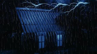 Relax Instantly to Gentle Rain Noise for Sleep \u0026 Thunderstorm on Tin Roof for Deep Rest